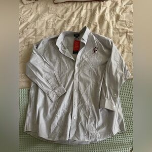 NWT Cutter & Buck Vault Stretch Oxford Stripe button-down shirt Ohio State 2XB